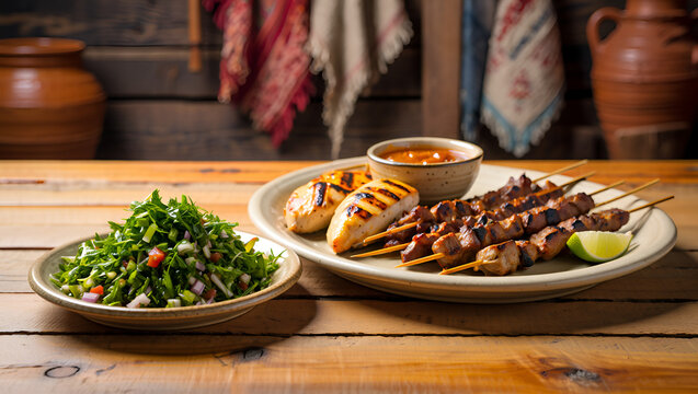 Antichuchos peruanos de peru, con un aji especial, y una sarsa criolla y pollo a la planca, tradicion peruana y coste&ntilde;a de norte del peru y cultura africana 