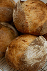 A freshly baked sourdough bread.