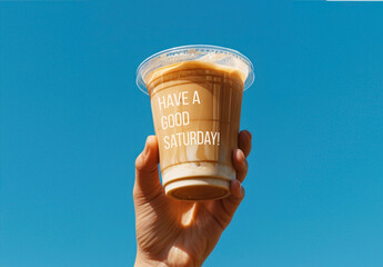 Iced Coffee Cup Mockup Under Clear Sky Psd