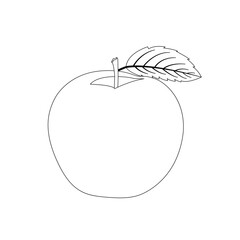 Apple Line Art Vector