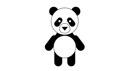 Fototapeta premium Cute panda bear illustration for kids drawing simple panda image animal clip art panda vector graphics design