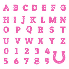 Cute cowgirl studded decorative font