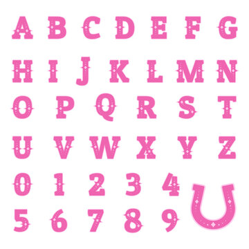 Cute cowgirl studded decorative font