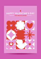 Happy Valentine's Day Geometric Greeting Card