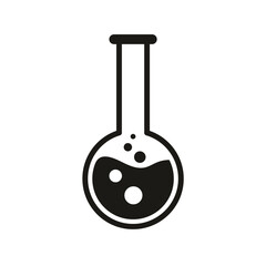 Chemistry flask black icon. Test tube concept sign. Graphic design element

