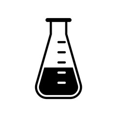 Chemistry flask black icon. Test tube concept sign. Graphic design element

