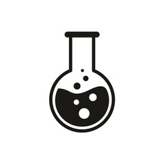 Chemistry flask black icon. Test tube concept sign. Graphic design element
