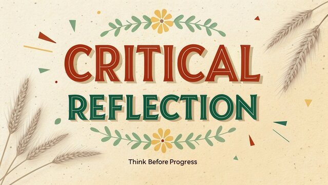 Critical Reflection Concept with Decorative Elements for Thoughtful Consideration Before Progress and Development
