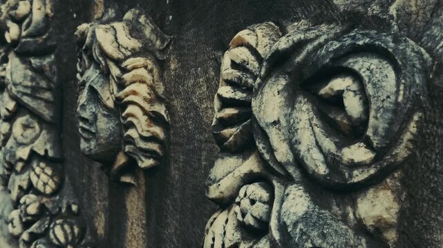 Marble Faces on the Wall in Aphrodisias Roman Ancient City
