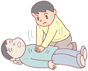 医療のイラスト - 心臓マッサージ・救命処置・心肺蘇生法