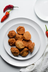 Overhead view of Akara bean cake, top view of nigerian akara fried beans cake