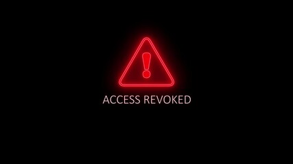 Access revoked alert icon with binary code background. The attention grabbing icon highlights the importance of digital safety in today's interconnected.