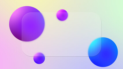 Glassmorphism Frosted Frame Soft Pastel Bubble Background