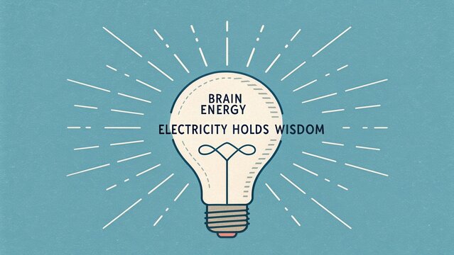 Illuminating Ideas: A Creative Concept of Brain Energy with a Light Bulb and Wisdom Representation in Graphic Design
