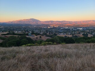 Mt Diablo and the San Ramon valley at sunset