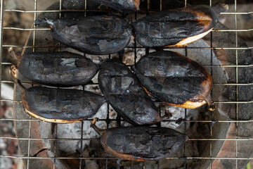 Banana grilled and eat with sweet sauce