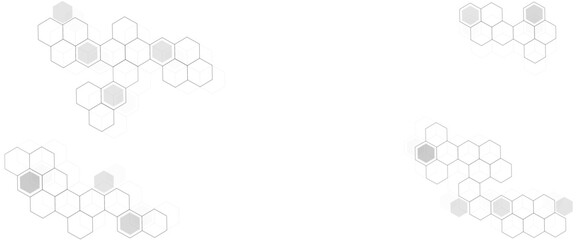 Vector hexagons pattern. Geometric abstract background with simple hexagonal elements. Medical, technology or science design