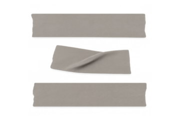 Masking tape pieces creating a border, adhesive elements for scrapbooking, various sticky strips on transparent background