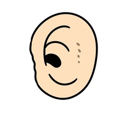 doodle ear cartoon on white illustration