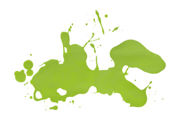 green watercolor splash brush isolated on transparent background