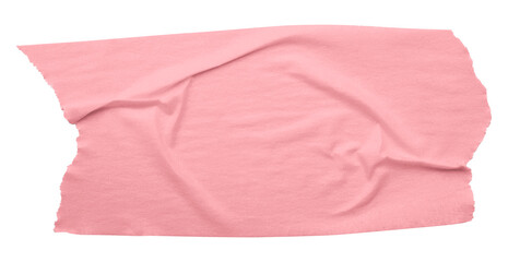 pink crumpled torn tape isolated on transparent background.