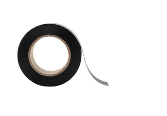 Roll of black electrical tape isolated on transparent background