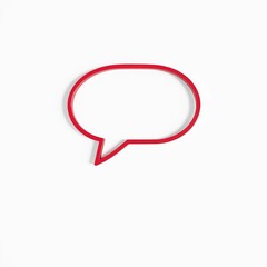 A speech bubble icon, used for communication and messaging, on a clean white surface,  talk,  conversation