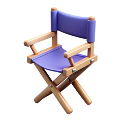 Director's chair purple fabric wooden frame foldable portable
