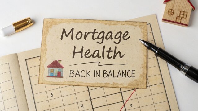 Mortgage Health Concept with Home Design and Pen on Notepad for Financial Management and Planning