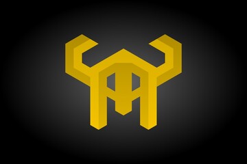 3d graphic of a glowing symbol glittering golden