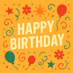 Happy Birthday Colorful Festive Celebration Background