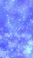 Beautiful Glowing Snowflakes Background with Magical and Dreamy Atmosphere