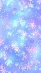 Beautiful Glowing Snowflakes Background with Magical and Dreamy Atmosphere