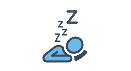 Sleeping person simple vector illustration on white background