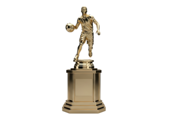Golden Basketball Trophy on Black Background Symbolic of Achievement and Victory