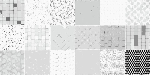 Collection of abstract grayscale geometric and organic textures and patterns