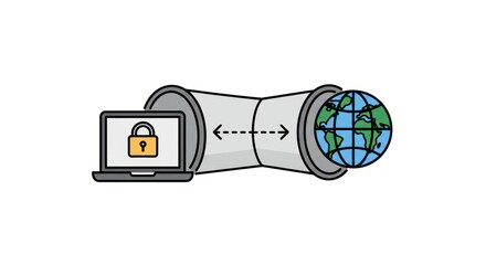 Secured computer data transfer through a network tunnel to world.