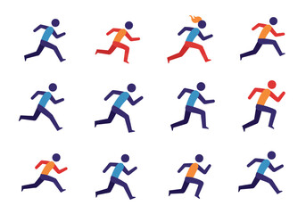 Diverse Runner Silhouettes A Dynamic Collection of Running Figures