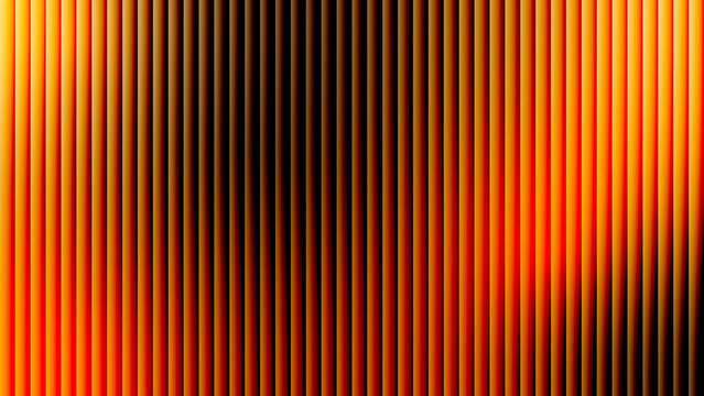 Vertical lines of orange and black create a dynamic pattern and visual texture