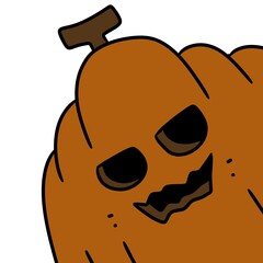 pumpkin with a face, halloween pumpkin, illustration on black background