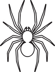 Minimalist Black Spider Icon – Bold Line Art Arachnid Illustration for Halloween, Nature, and Educational Use