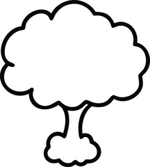  Minimalist Tree Icon – Bold Line Nature Symbol for Eco, Education, and UI Design