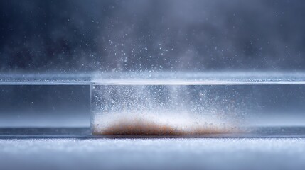 Macro capture of biochemical powder dissolving into transparent liquid