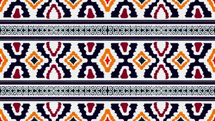 Vibrant geometric pattern reminiscent of global textiles, perfect for fashion, home decor, or branding projects with an ethnic flair.
