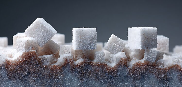 Macro photograph of dried buffer salt forming complex cubic crystals