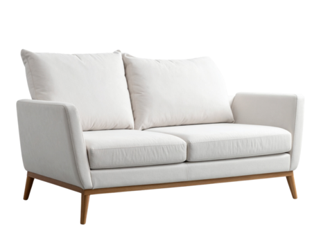  Modern sofa on isolated white background. Furniture for the modern interior, minimalist design transparent background png