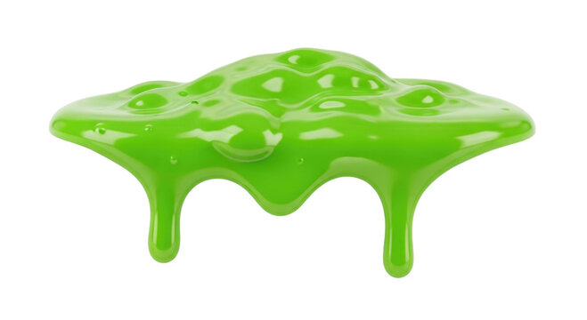 Green slime blob dripping transparent background cutout png