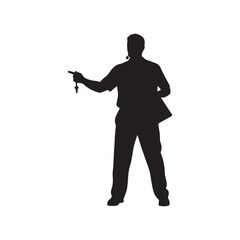 Male coach silhouette vector flat illustration design on white back ground