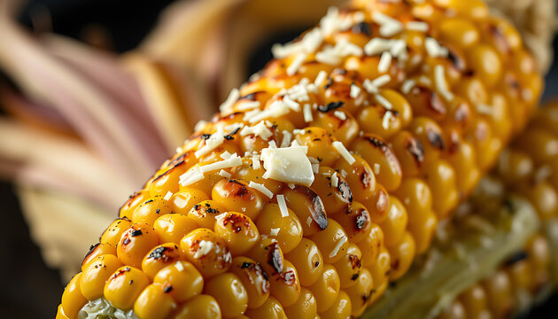 Grilled corn on the cob with cheese a delicious and savory summer treat perfect for barbecues and outdoor dining