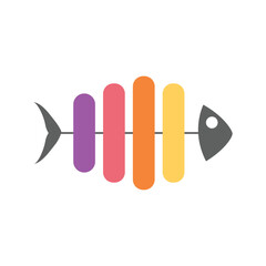 Warm color gradient fish infographic vector, great for creative data presentations and infographic projects.